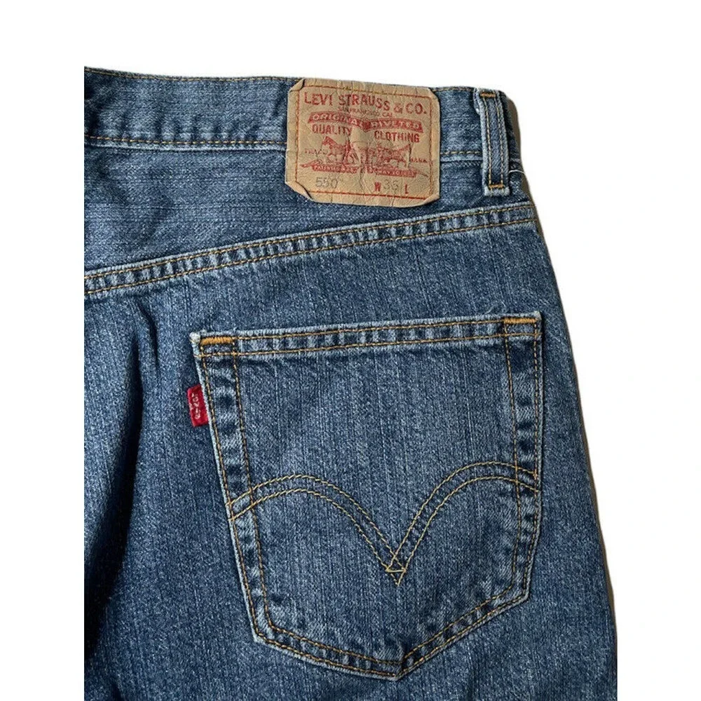 Levi’s Levi Strauss 550 Mens Blue Denim Jean Shorts Relaxed Fit 5 Pockets Sz 36